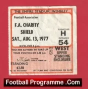 Manchester United v Liverpool 1977 – FA Charity Shield Football Ticket