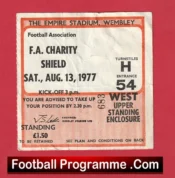 Manchester United v Liverpool 1977 – FA Charity Shield Football Ticket