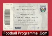 West Bromwich Albion v Manchester United 2016 – WBA Ticket