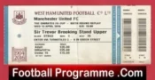 West Ham United v Manchester United 2016 – Ticket