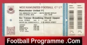 West Ham United v Manchester United 2016 – Ticket