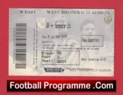 West Bromwich Albion v Manchester United 2009 – WBA Ticket
