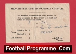 Manchester United Football Club Bobby Charlton Booking Ticket Notification