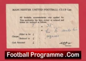 Manchester United Football Club Bobby Charlton Booking Ticket Notification