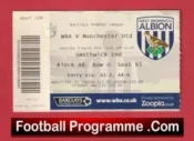 West Bromwich Albion v Manchester United 2014 – WBA Match Ticket
