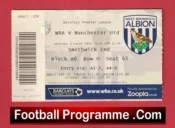 West Bromwich Albion v Manchester United 2014 – WBA Match Ticket