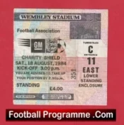 Liverpool v Everton 1984 – Charity Shield Football Ticket