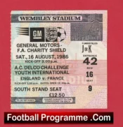 Liverpool v Everton 1986 – Charity Shield Football Ticket