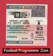 Manchester United v Everton 1985 – Charity Shield Match Ticket
