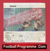 Manchester United v Aston Villa 1994 – League Cup Final Ticket