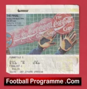 Manchester United v Aston Villa 1994 – League Cup Final Ticket