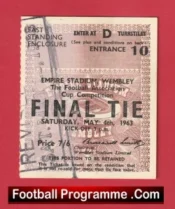 Manchester United v Leicester City 1963 – FA Cup Final Match Ticket
