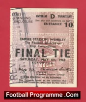 Manchester United v Leicester City 1963 – FA Cup Final Match Ticket