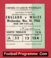England v Wales 1966 – Football Ticket 66