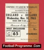 England v Ireland 1965 – Football Ticket