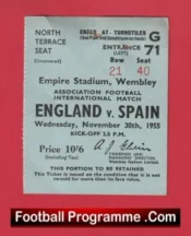 England v Spain 1955 – Football Match Ticket