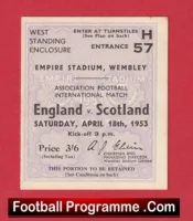 England v Scotland 1953 – Match Ticket Wembley