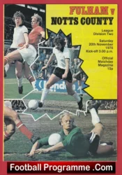 Fulham v Notts County 1976 – Bobby Moore George Best + Marsh