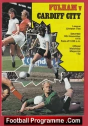 Fulham v Cardiff City 1976 + Best + Marsh + Moore