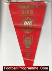 Manchester United Pennant Flag Man Utd 1968 European Cup Winners
