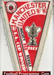 Manchester United Pennant Flag Man Utd 1977