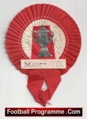 Manchester United Old Football Rosette 1960s Man Utd