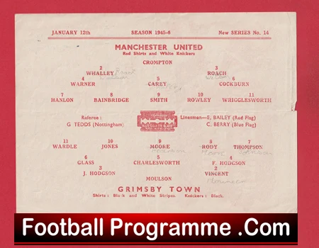 Manchester United v Grimsby Town 1946 - Man Utd 1940's - Image 3