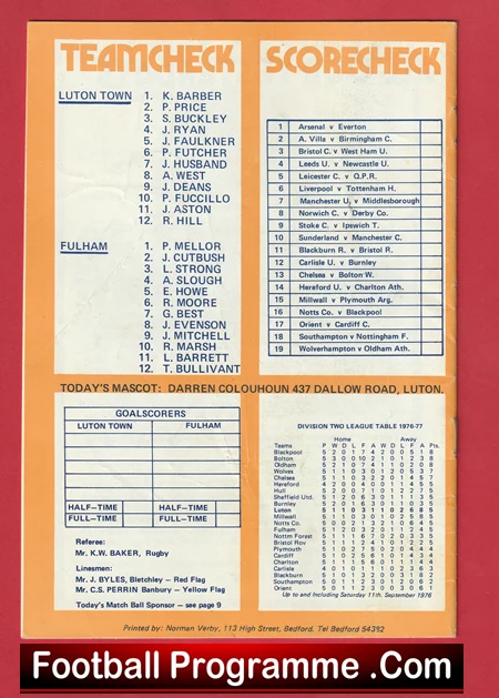 Luton Town V Fulham 1976 - Bobby Moore George Best + Marsh - Image 3