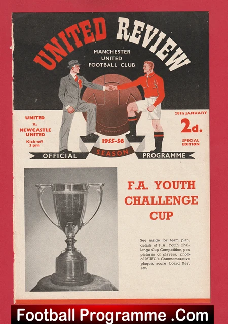 Manchester United v Newcastle United 1956 - Bobby Charlton Youth - Image 2
