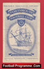 Portsmouth v Manchester United 1952 – Man Utd 1950s Programme
