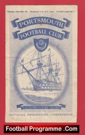 Portsmouth v Manchester United 1952 – Man Utd 1950s Programme