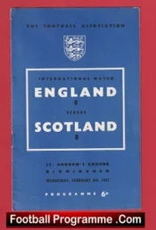 England v Scotland 1957 – at Birmingham + Brian Clough