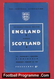 England v Scotland 1957 – at Birmingham + Brian Clough