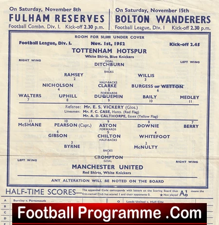 Tottenham Hotspur v Manchester United 1952 - Man Utd - Image 3