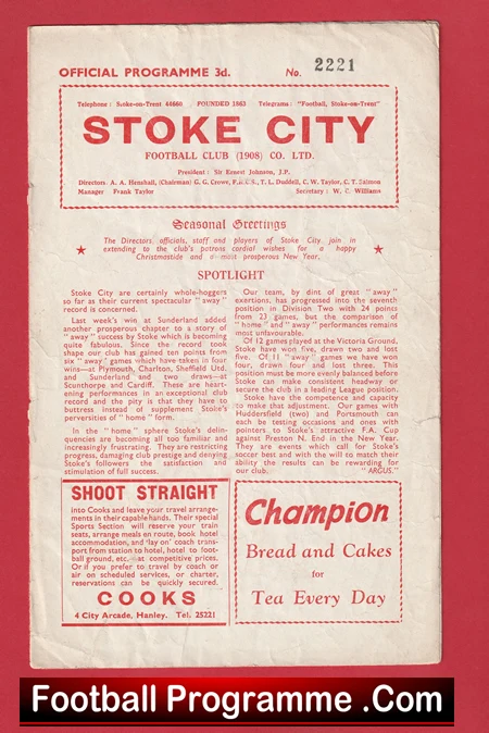 Stoke City v Huddersfield Town 1959 - Denis Law - Image 2