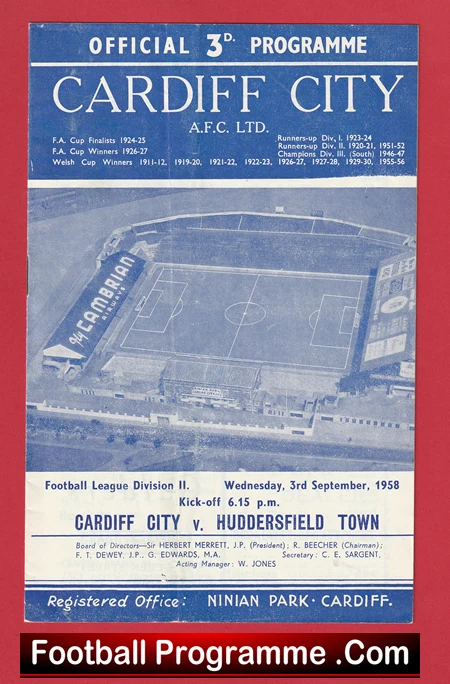 Cardiff City v Huddersfield Town 1958 - Denis Law - Image 2