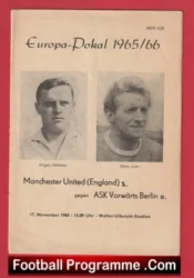 ASK Vorwarts v Manchester United 1965 – Fairs Cup Man Utd Berlin