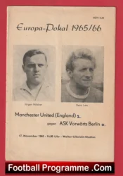 ASK Vorwarts v Manchester United 1965 – Fairs Cup Man Utd Berlin