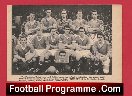 Manchester United Busby Babes Multi Signed Picture 1950s Man Utd - Image 2