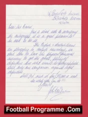 Manchester United Johnny Downie Autographed Signed Letter