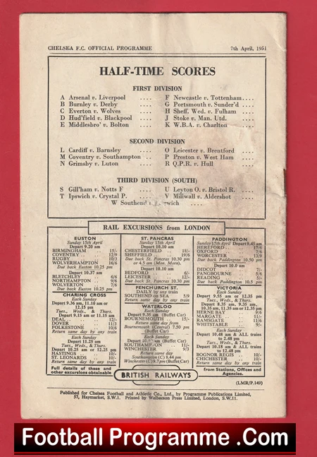 Chelsea v Aston Villa 1951 - Image 4