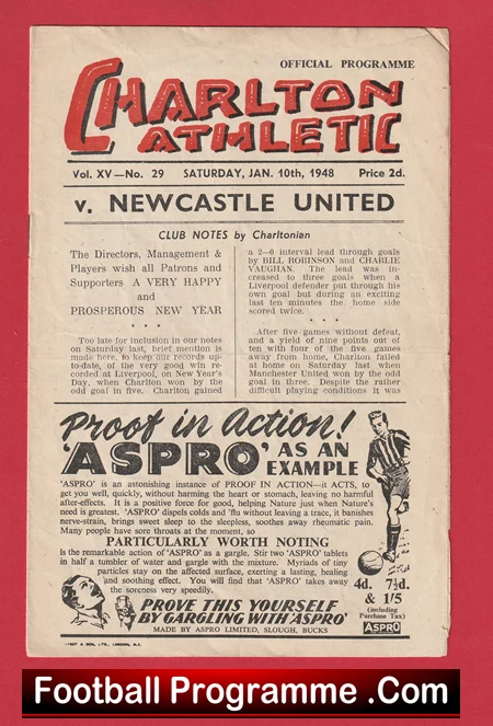 Charlton Athletic v Newcastle United 1948 - 1940s - Image 2