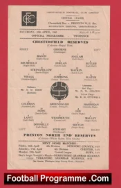 Chesterfield v Preston 1965 – Reserves Match