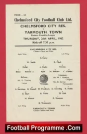Chelmsford City v Yarmouth Town 1962 – Reserves Match