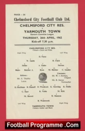 Chelmsford City v Yarmouth Town 1962 – Reserves Match
