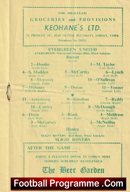 Evergreen United v Sligo Rovers 1953 - Ireland - Image 3
