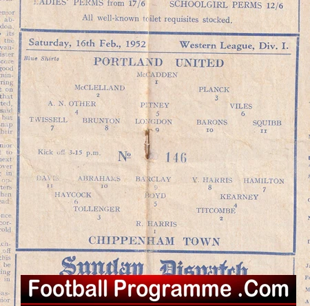 Portland United v Chippenham Town 1952 - 1950s - Image 3