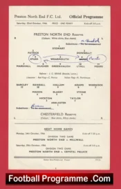 Preston North End v Chesterfield 1966 – Reserves Match