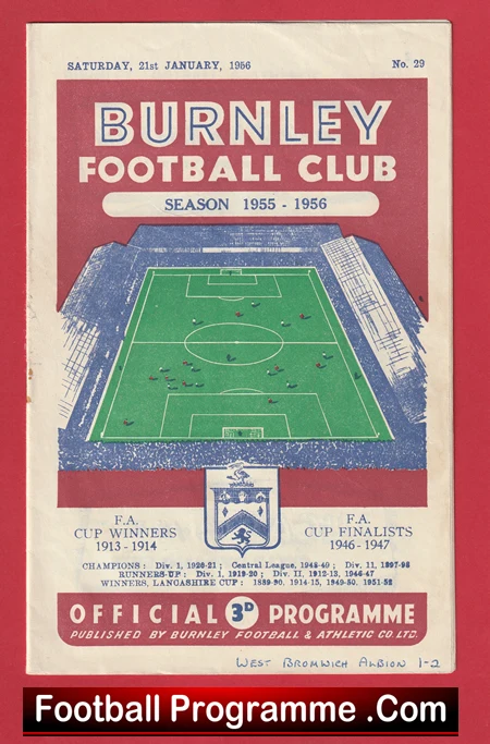 Burnley v WBA 1956 - 1950s - Image 2