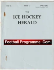 Ice Hockey Herald Magazine Booklet 1970